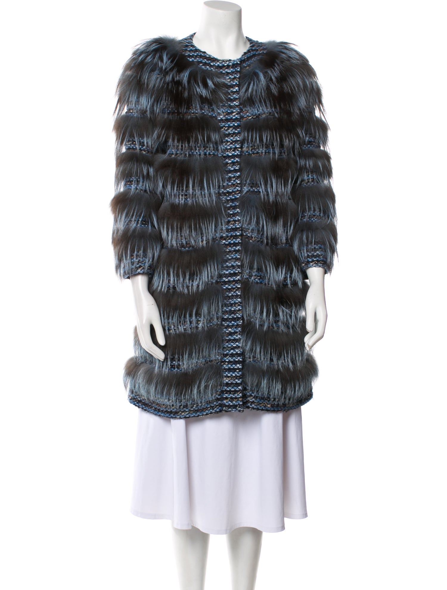 Saga Furs Fox Tie-Dye Print Fur Jacket