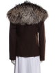 Saga Furs Cashmere Colorblock Pattern Faux Fur Jacket