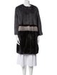 Saga Furs Mink Colorblock Pattern Fur Coat