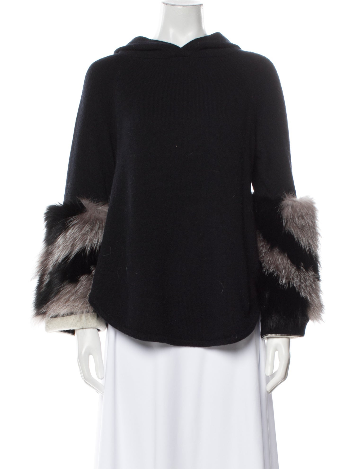 Saga Furs Merino Wool Colorblock Pattern Sweater