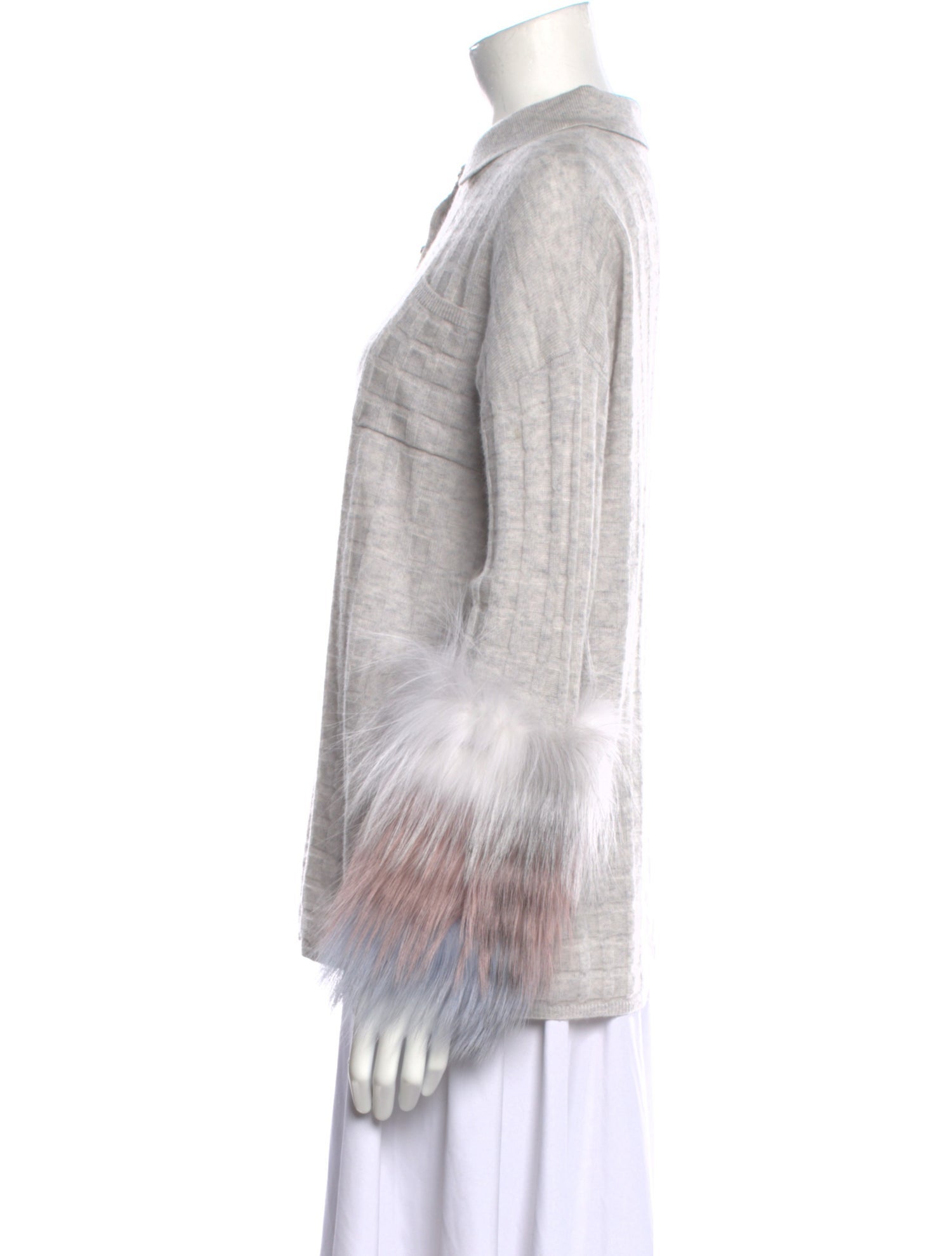 Saga Furs Merino Wool Colorblock Pattern Sweater