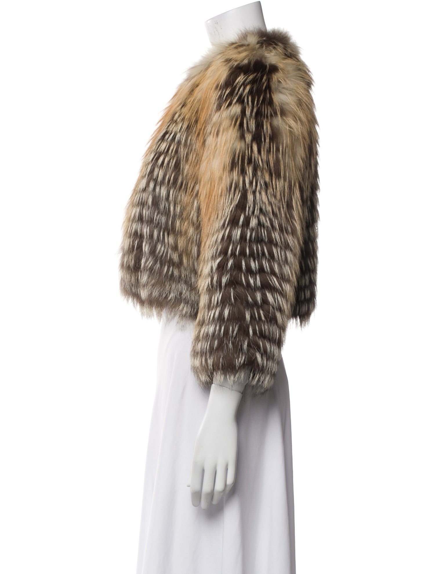 Saga Furs Fox Animal Print Fur Jacket