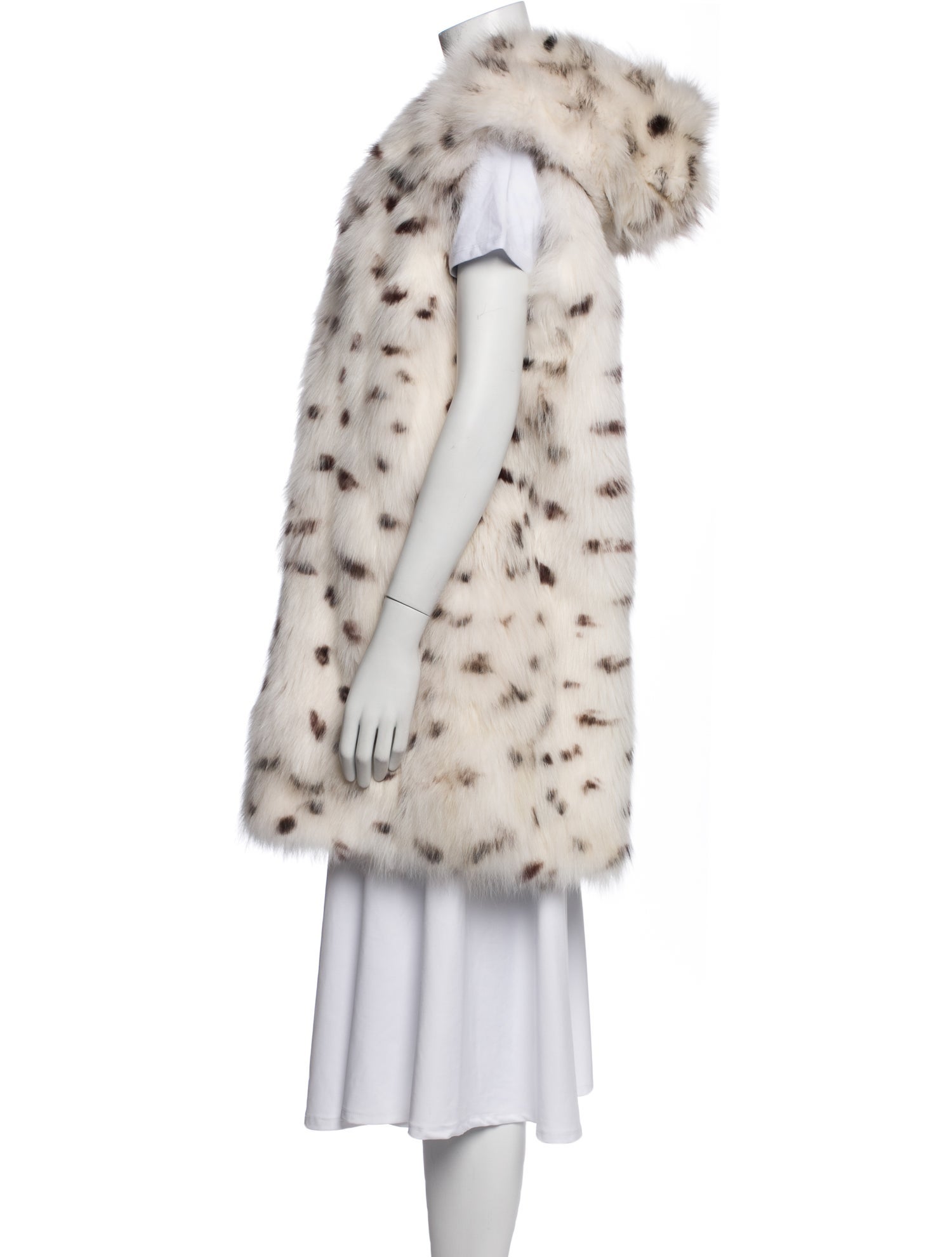 Saga Furs Fox Polka Dot Print Fur Coat