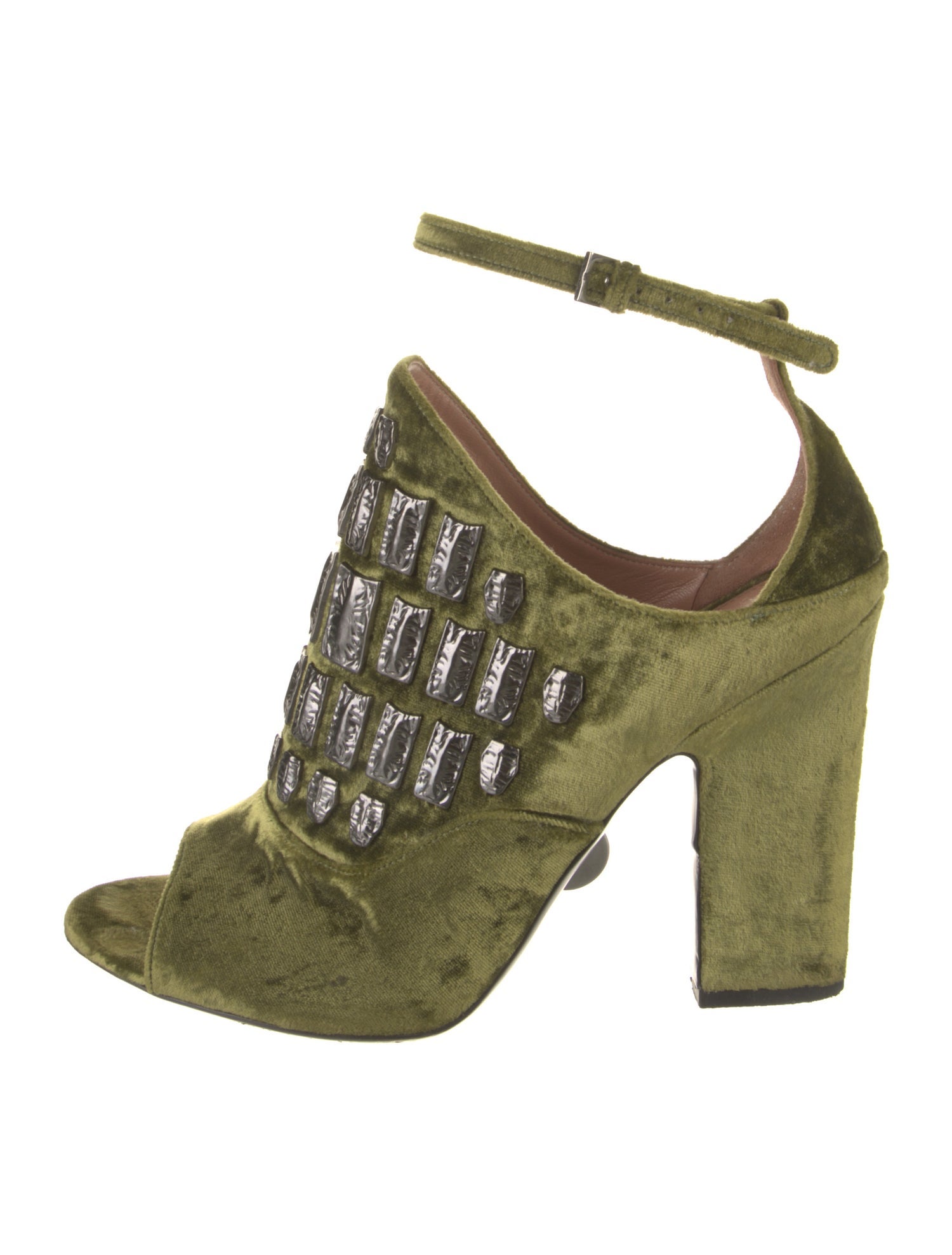 Samuele Failli Velvet Studded Accents Pumps