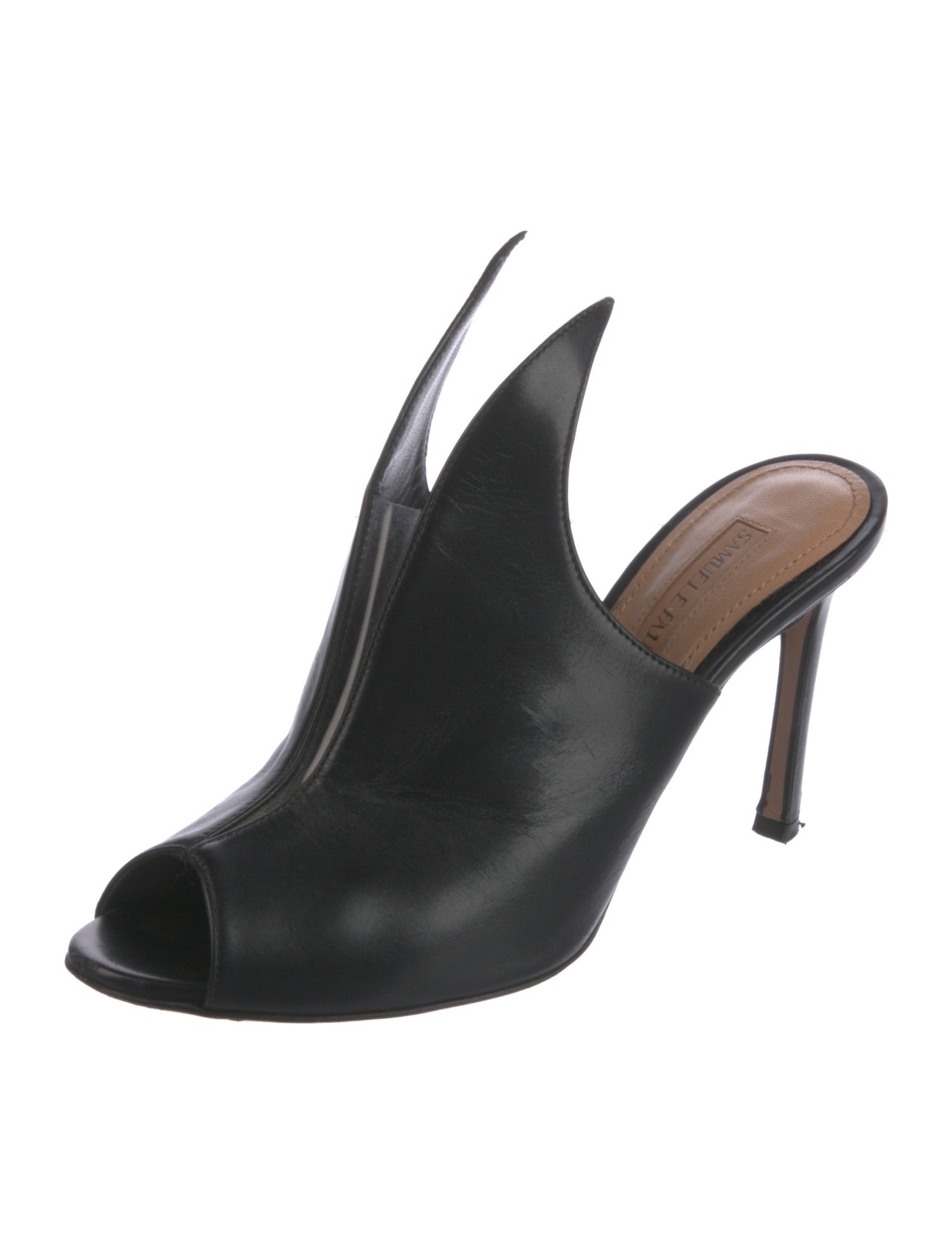 Samuele Failli Leather Animal Print Mules