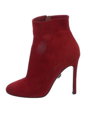 Pre-owned Samuele Failli Suede Boots In Red