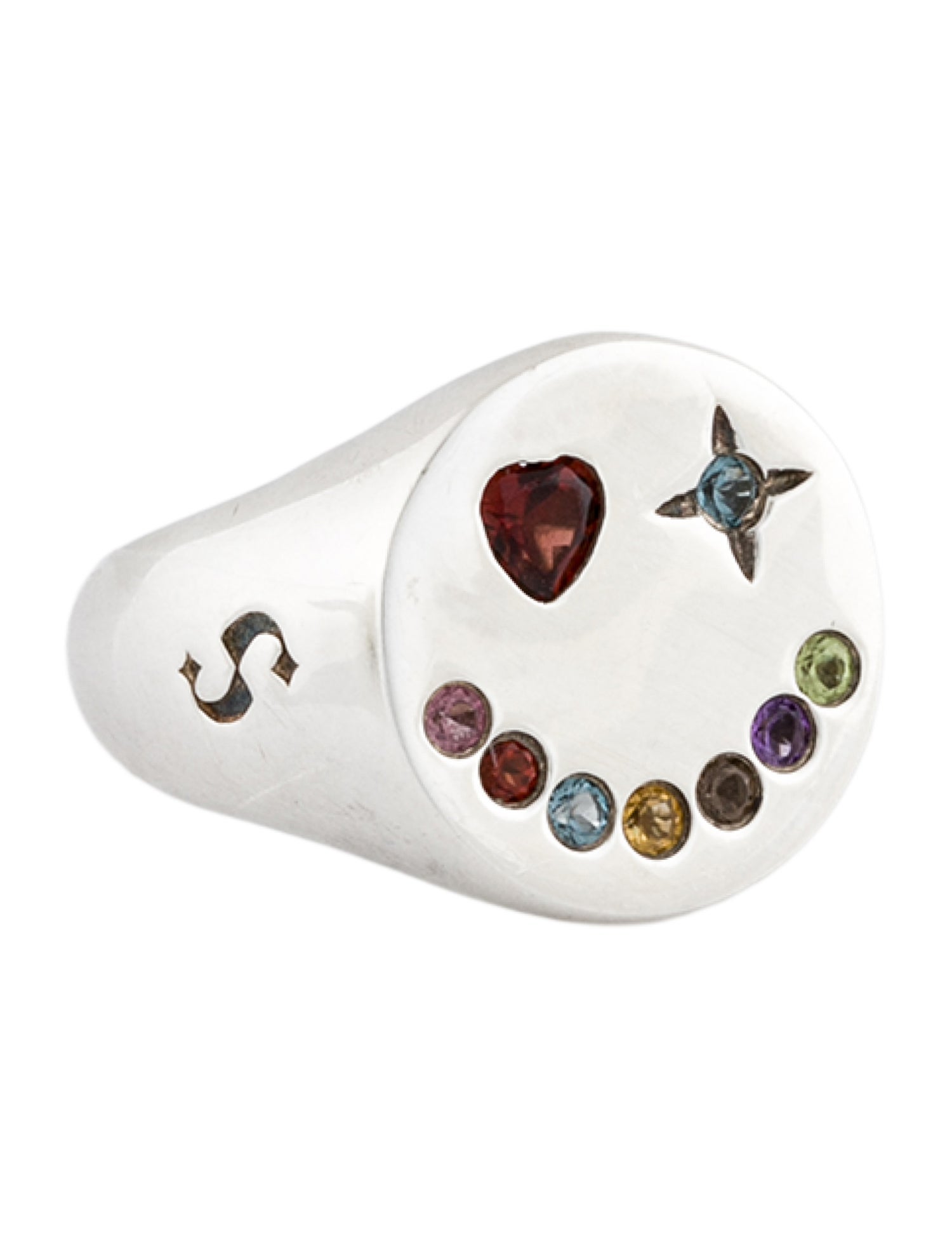Stolen Girlfriends Club Multistone Happy Face Cocktail Ring