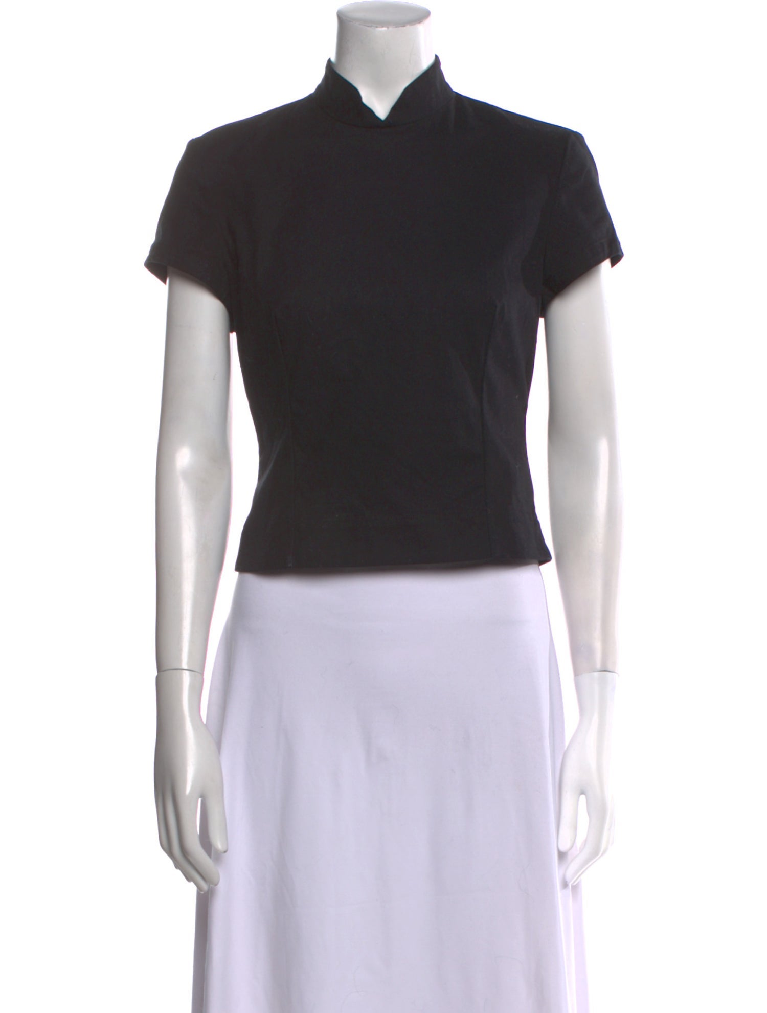 Samuel Guì Yang Mock Neck Short Sleeve Crop Top