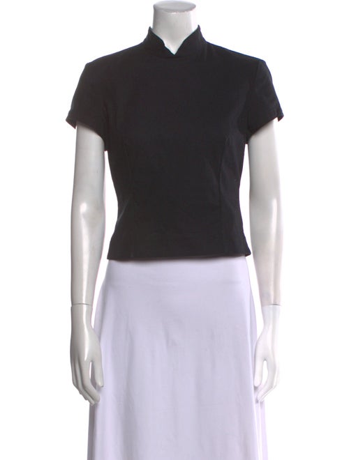 Samuel Guì Yang Mock Neck Short Sleeve Crop Top