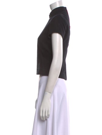 Samuel Guì Yang Mock Neck Short Sleeve Crop Top