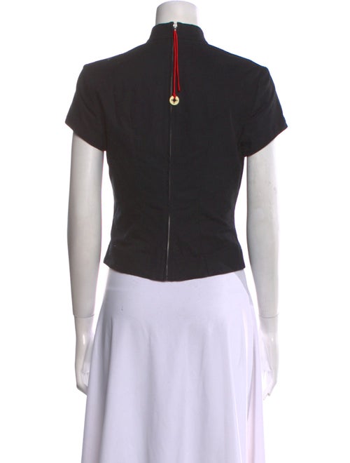 Samuel Guì Yang Mock Neck Short Sleeve Crop Top