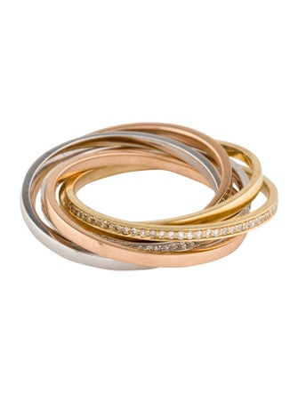 SHAY 18K Diamond Mixed Orbit Rolling Ring