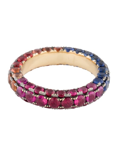 SHAY 18K 4.28ctw Sapphire & Ruby Rainbow Eternity Band