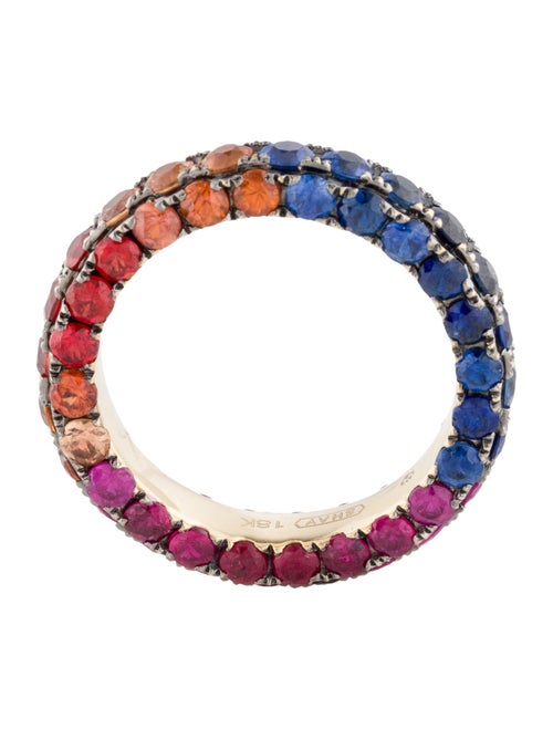 SHAY 18K 4.28ctw Sapphire & Ruby Rainbow Eternity Band