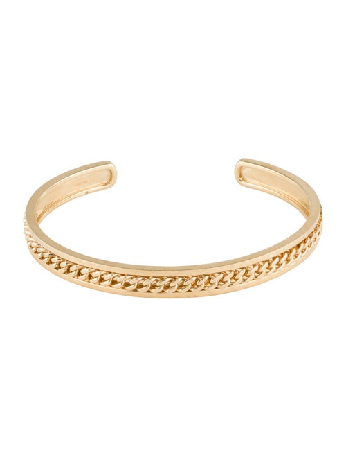 SHAY 18K Men's Solid Gold Link Lined Bangle Bracelet