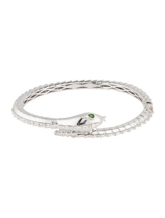 SHAY 18K 1.15ctw Diamond & Tsavorite Serpent Bracelet