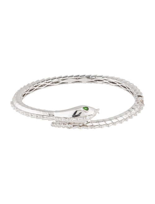 SHAY 18K 1.15ctw Diamond & Tsavorite Serpent Bracelet