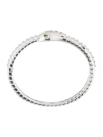 SHAY 18K 1.15ctw Diamond & Tsavorite Serpent Bracelet