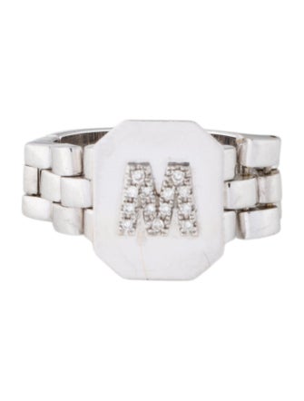 SHAY 18K Diamond Initial M Ring