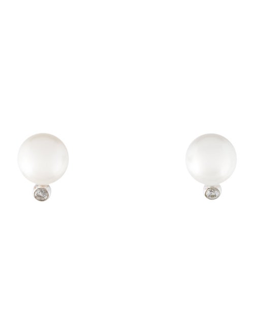 SHAY 18K Pearl & Diamond Orb Stud Earrings