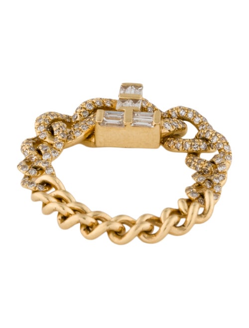 SHAY 18K Diamond Chain Link 'T' Ring