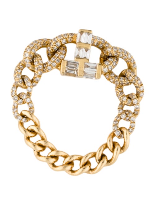 SHAY 18K Diamond Chain Link 'T' Ring