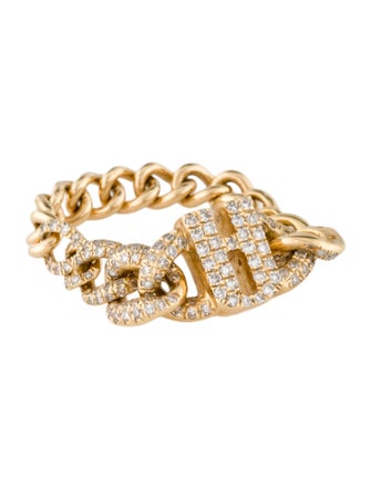 SHAY 18K Diamond Initial 'A' Chain Link Ring
