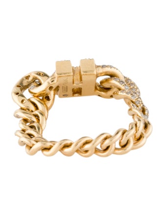 SHAY 18K Diamond Initial 'A' Chain Link Ring