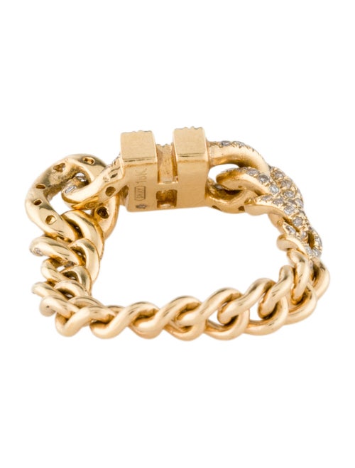 SHAY 18K Diamond Initial 'A' Chain Link Ring