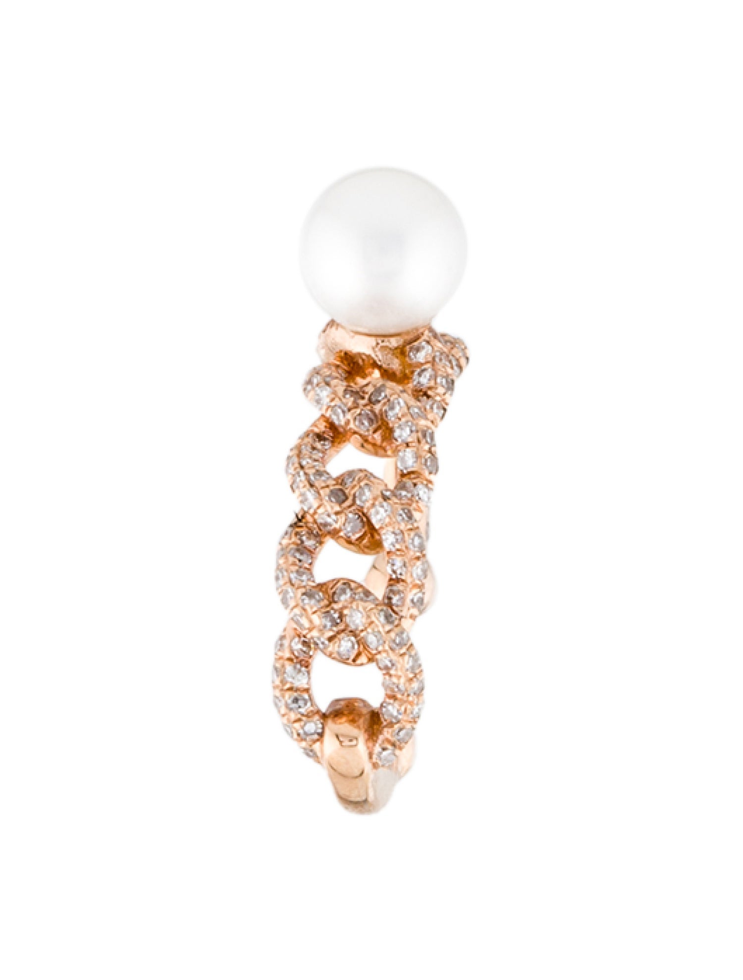 SHAY 18K Pearl & Diamond Link Ear Cuff