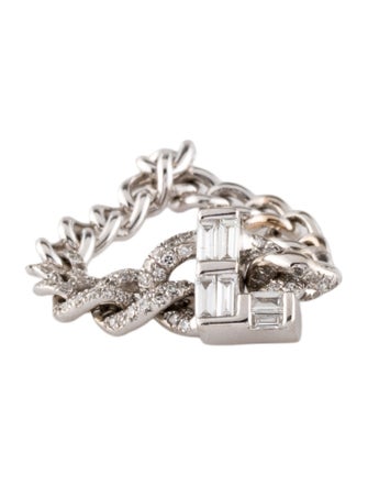 SHAY 18K Diamond Initial 'L' Link Band