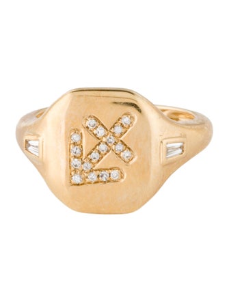 SHAY 18K Diamond Sagitarius Signet Ring