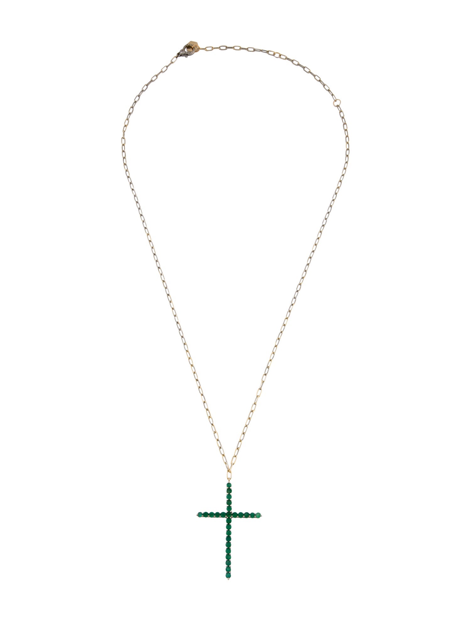SHAY 18K Emerald Cross Pendant Necklace