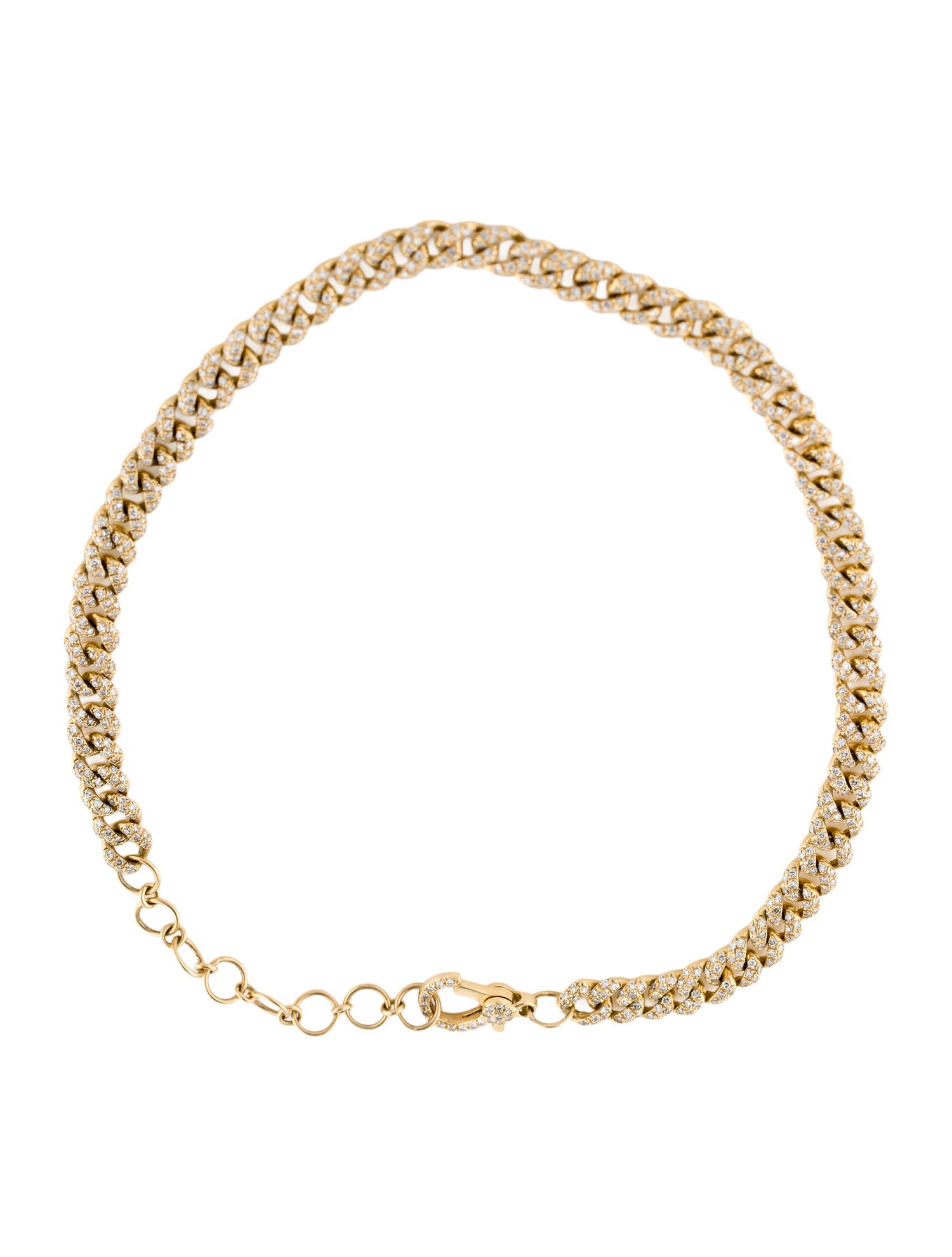 SHAY 18K 2.20ctw Diamond Pavé Mini Link Anklet