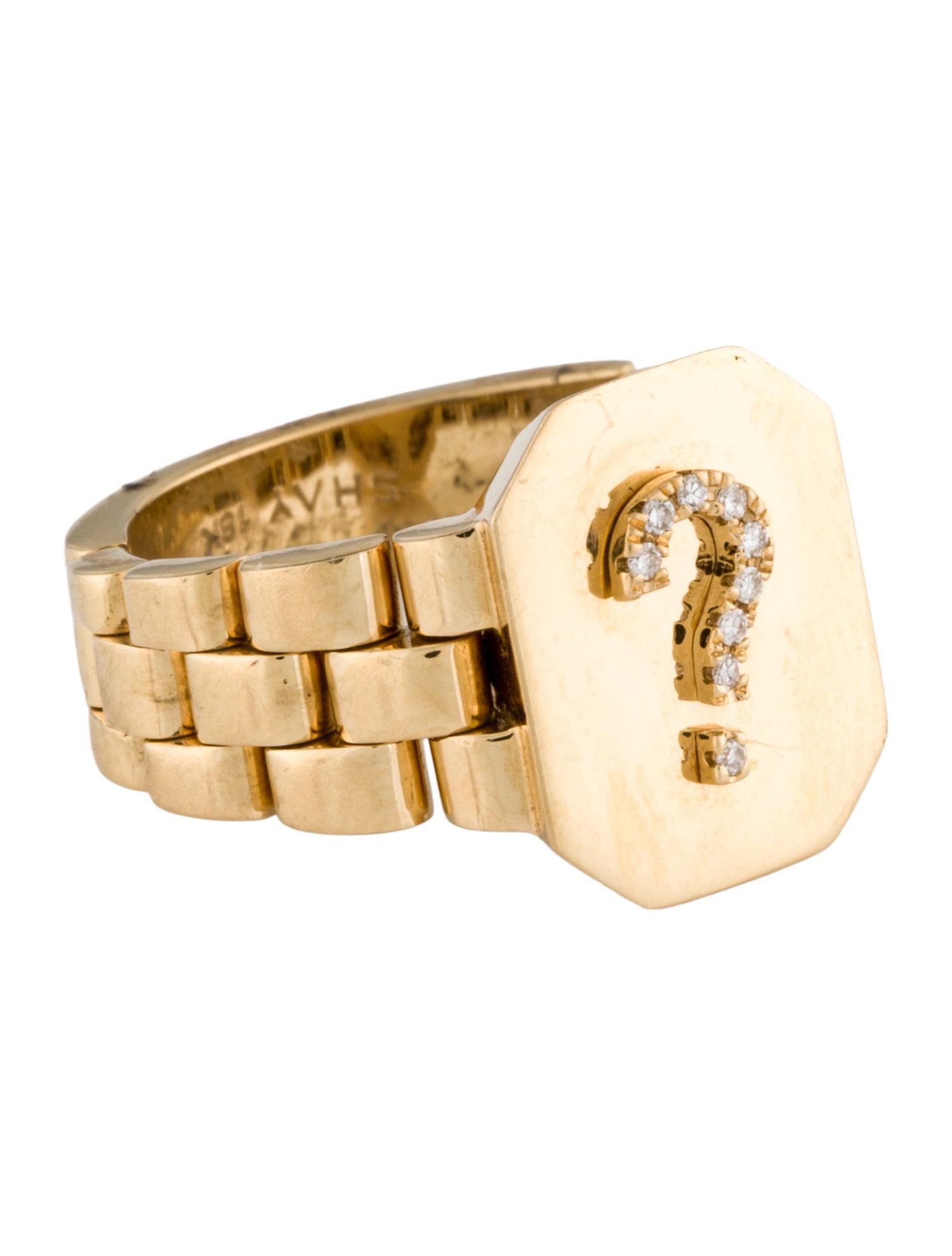 SHAY 18K Diamond Signet Watchlink Ring