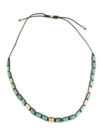 Shamballa 18K Emerald, Diamond & Sapphire Lock Choker Necklace