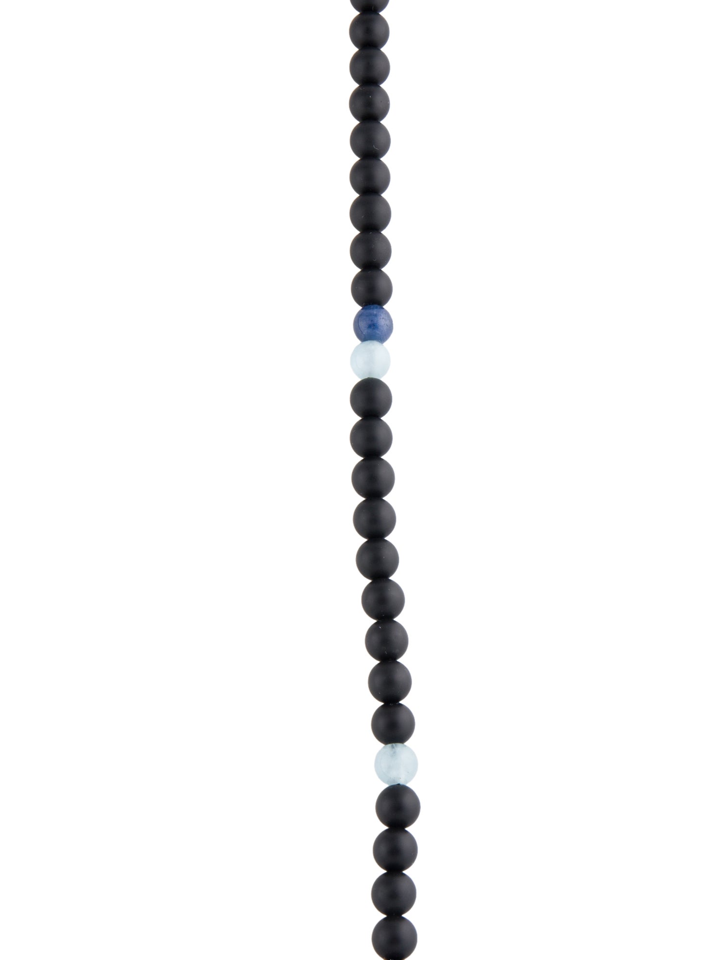 Shamballa 18K Onyx, Aquamarine & Sapphire Bead Necklace