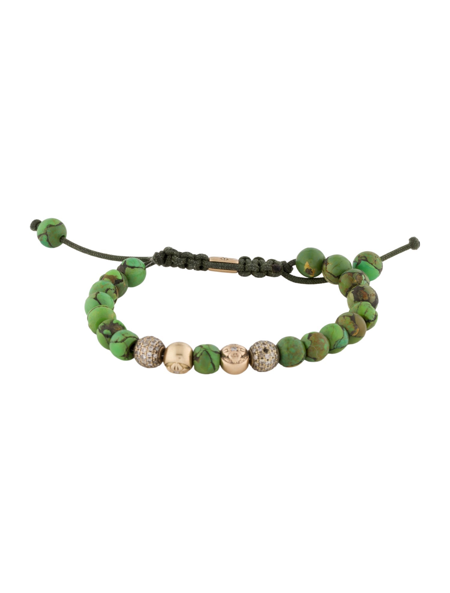 Shamballa 18K Turquoise & Diamond Non-Braided Bead Bracelet