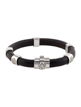 Shamballa 18K Diamond & Leather Korn Bracelet