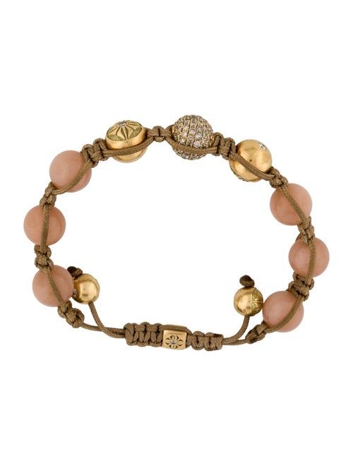 Shamballa 18K Sunstone & Diamond 10mm Braided Bead Bracelet