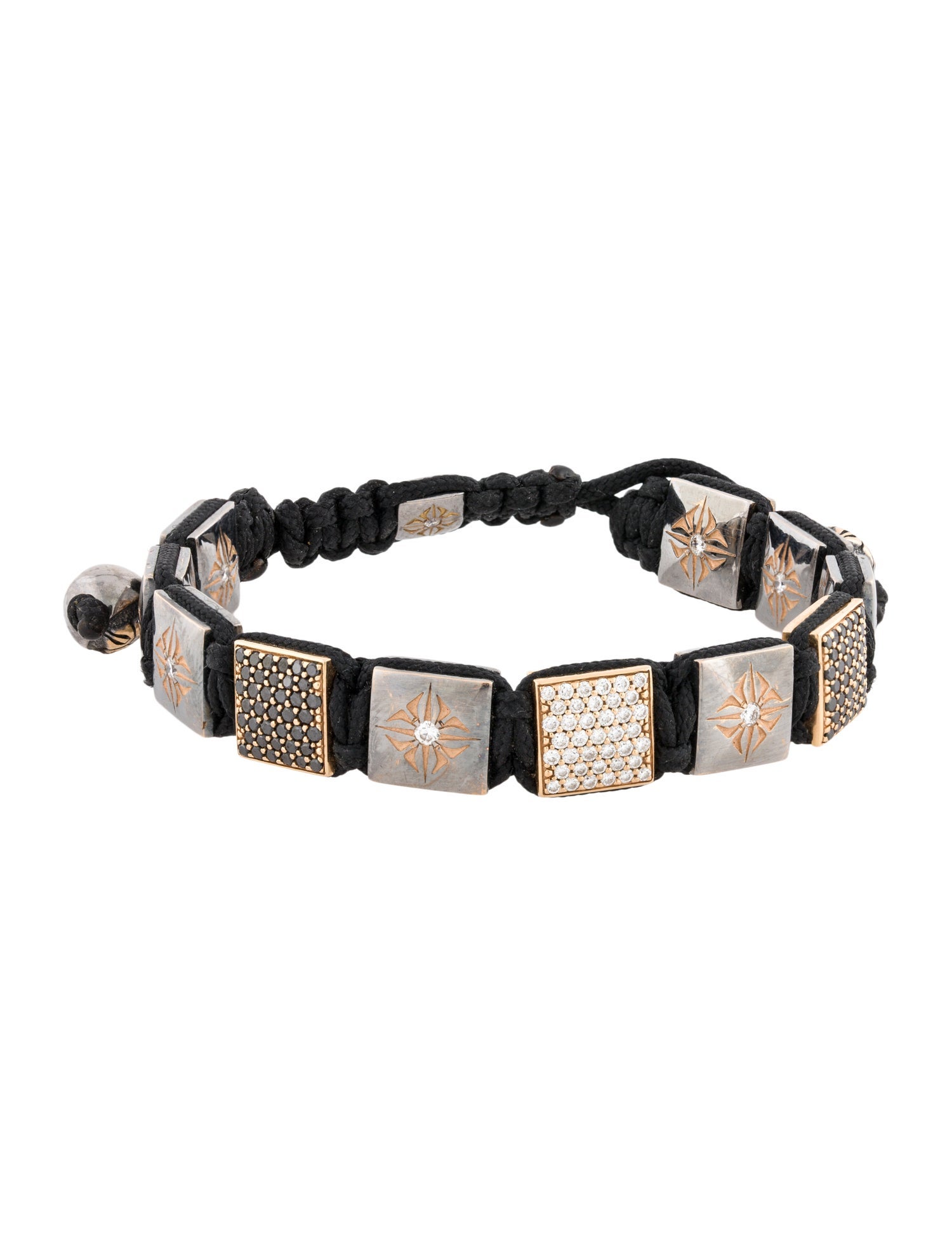 Shamballa 18K 1.37ctw Diamond 10mm Lock Bracelet