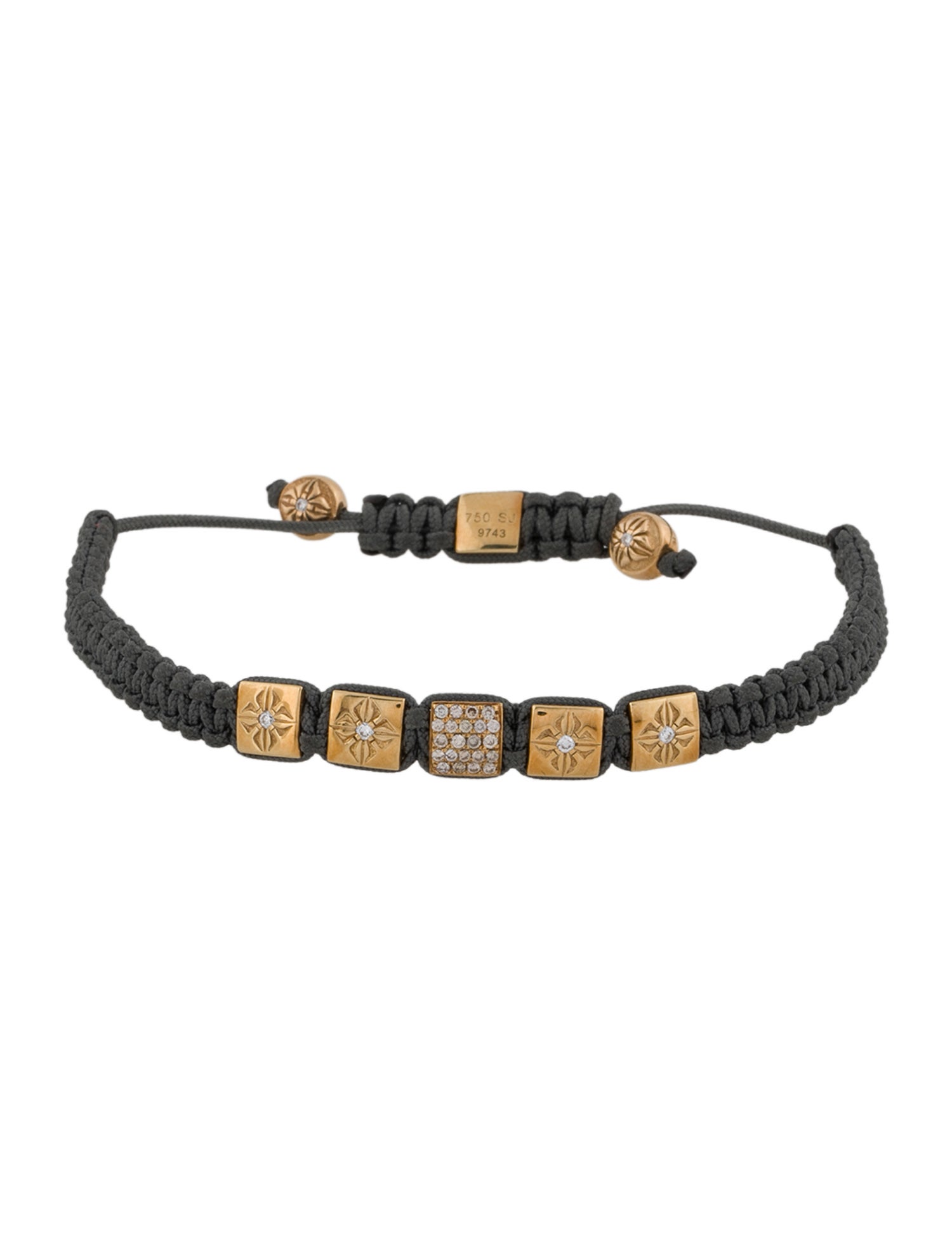 Shamballa 18K Diamond Lock Bracelet