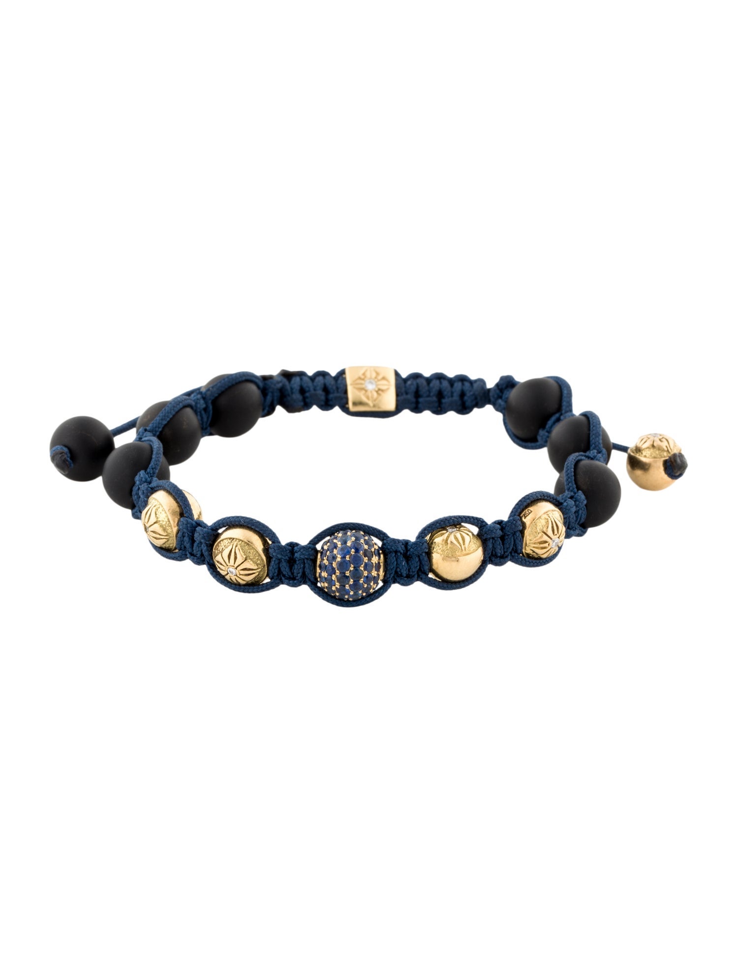 Shamballa 18K Onyx, Sapphire & Diamond Bead Bracelet