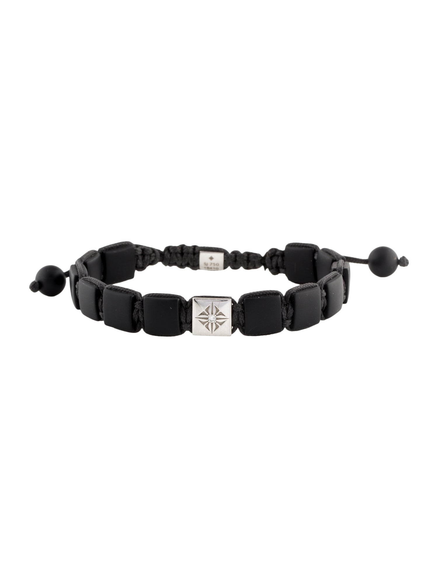 Shamballa 18K Diamond & Ceramic Lock Bracelet