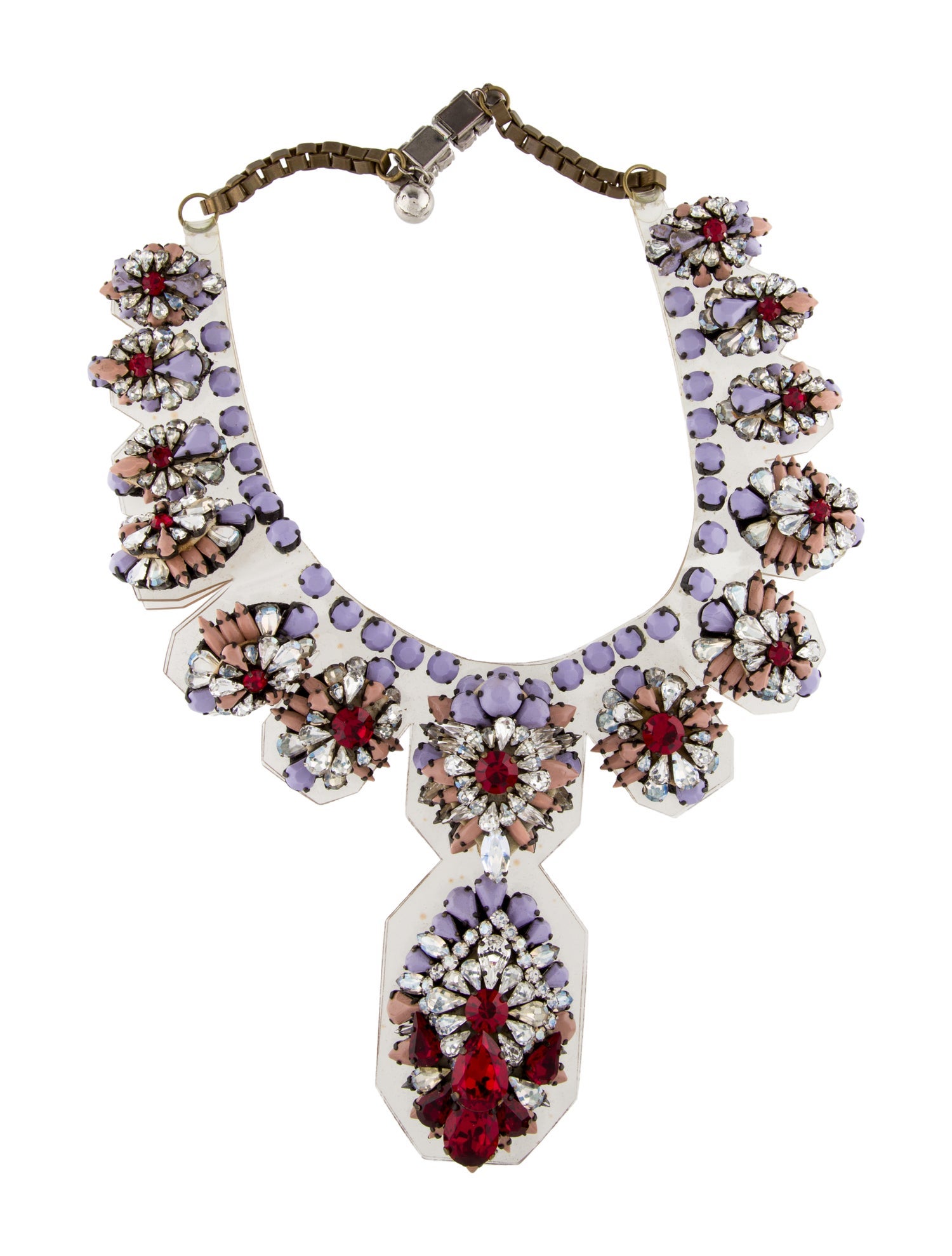 Shourouk Crystal Purple Siam Collar Necklace
