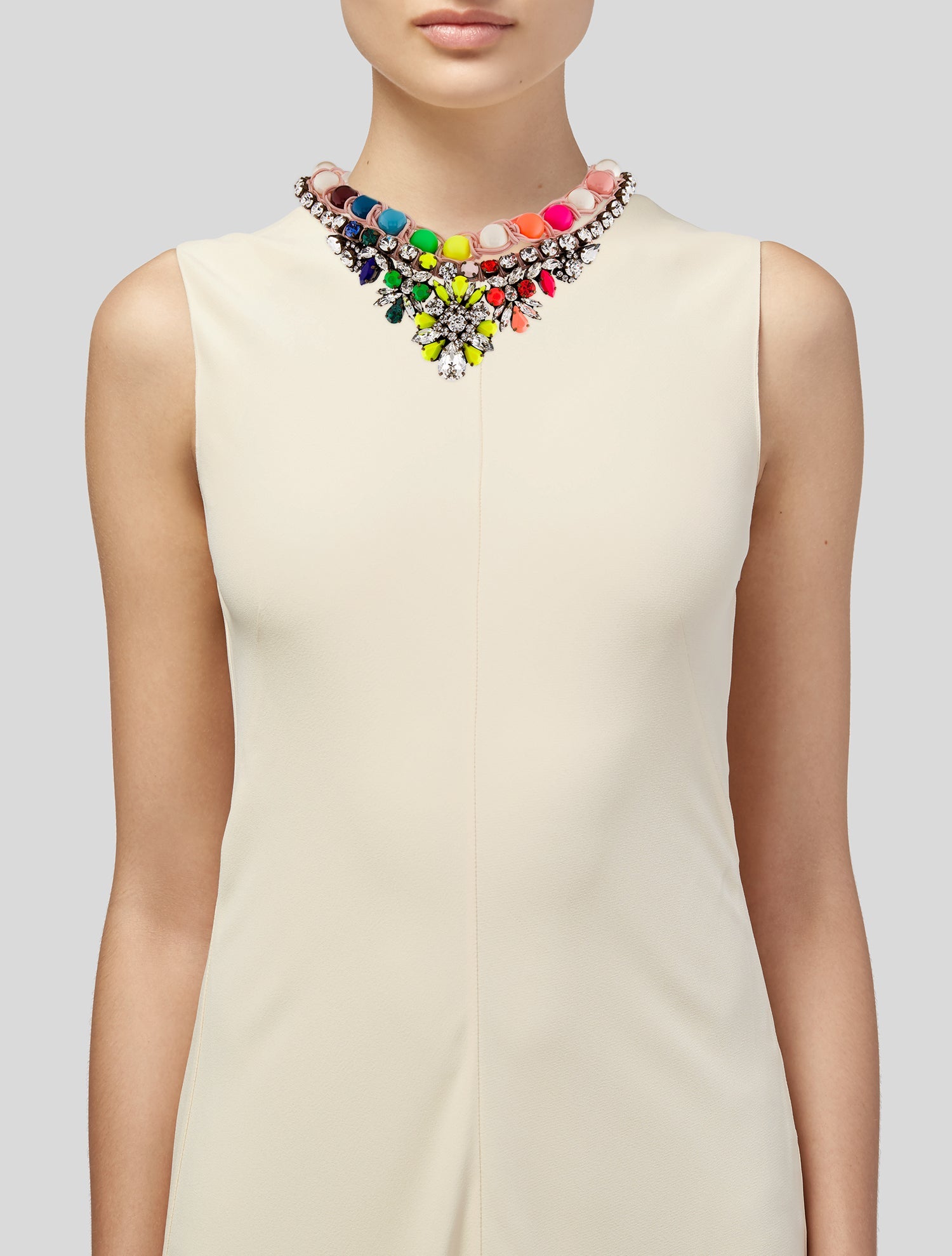 Shourouk Faux Pearl, Resin & Crystal Collar Necklace
