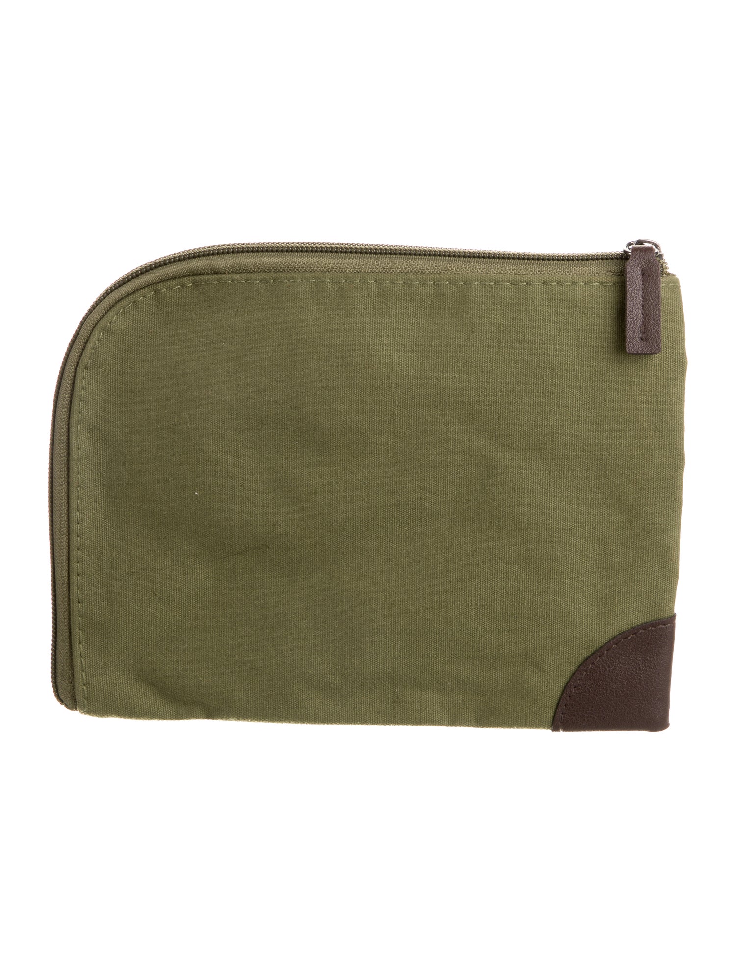 Shinola Leather Trim Canvas Cosmetic Bag