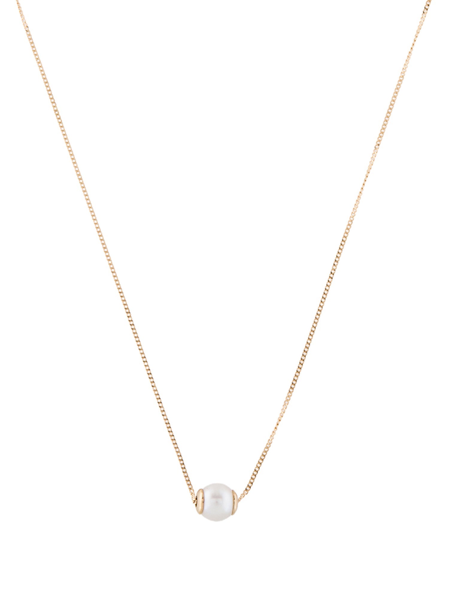Shinola 14K Pearl Bead Pendant Necklace