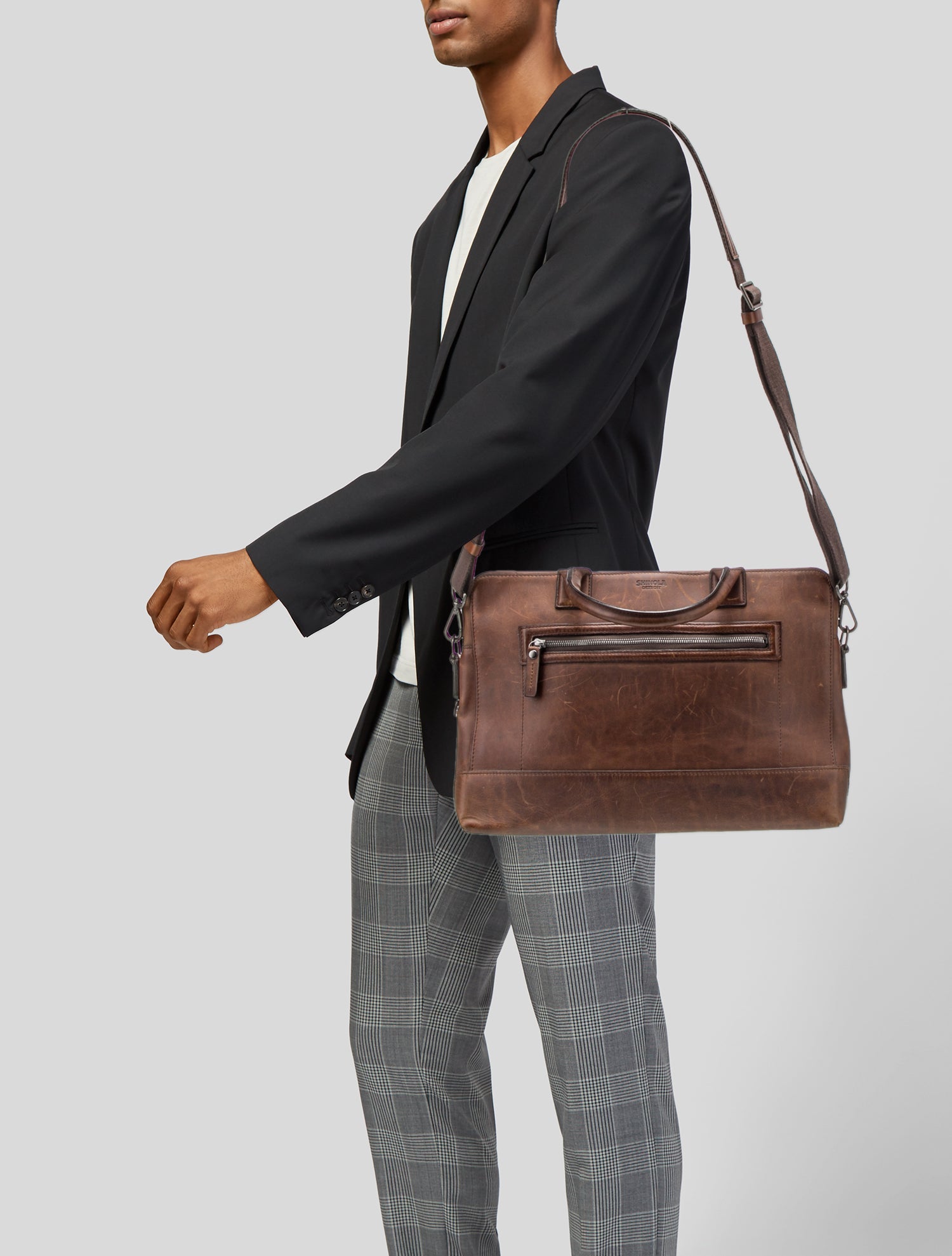 Shinola Leather Messenger Bag