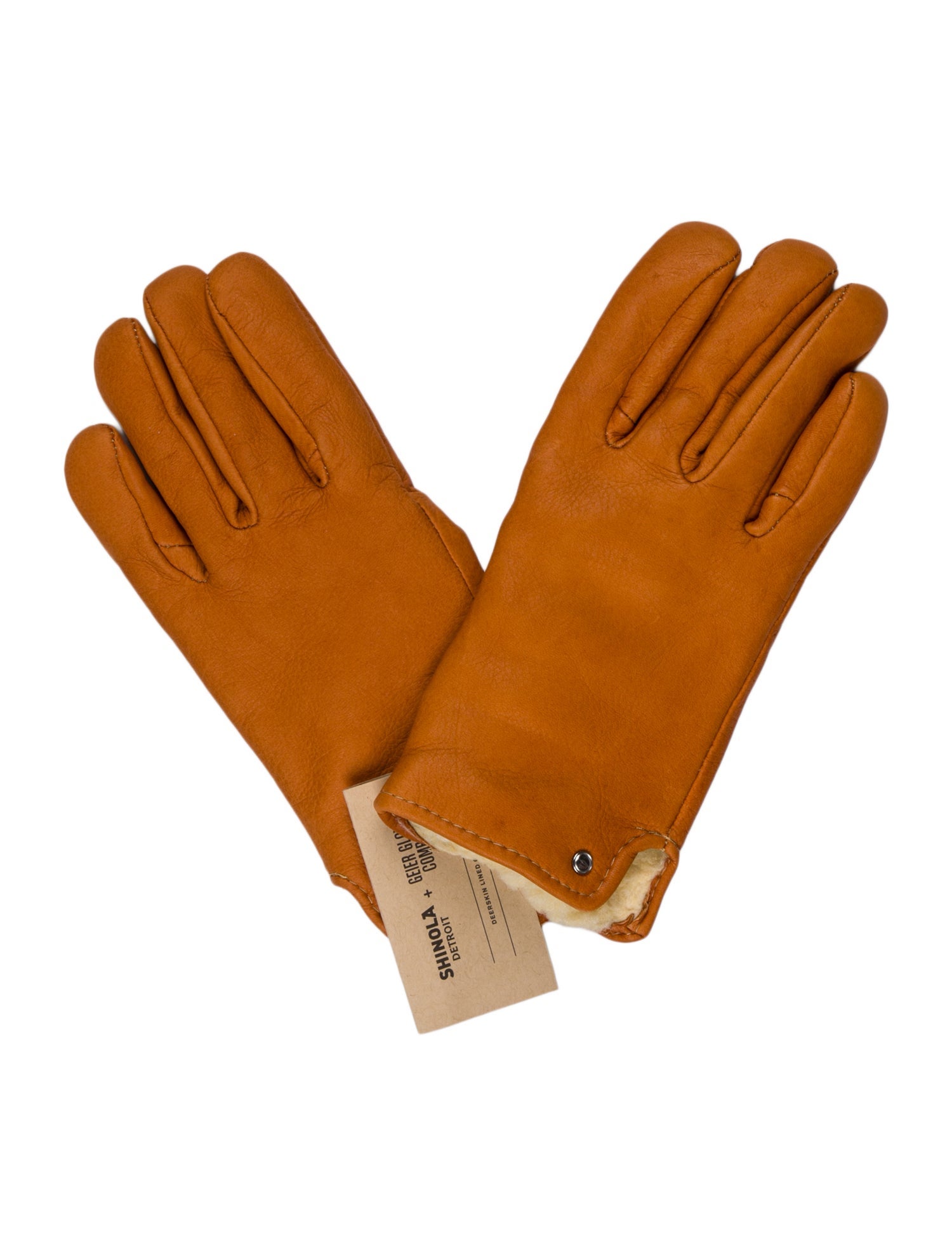 Shinola Deerskin Gloves With Faux Shearling Lining w/Tags